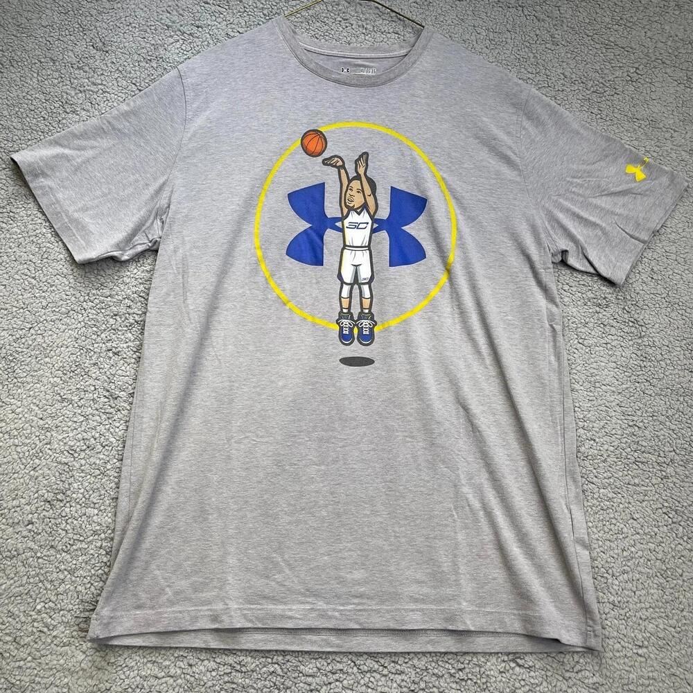 Under Armour Shirt Mens Gray Heatgear Stephen Curry Active Short Sleeve